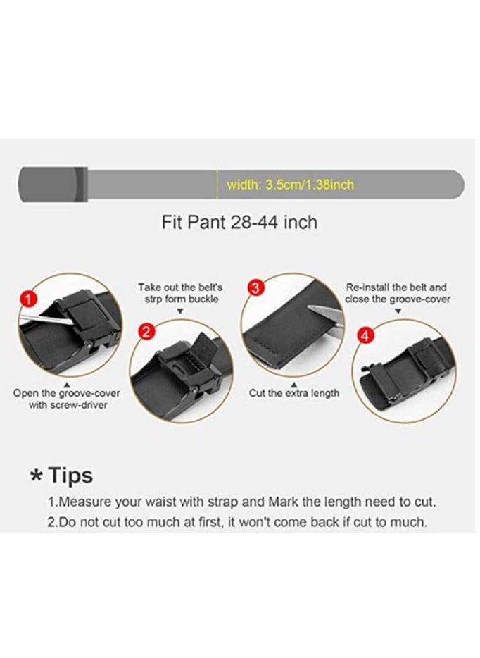 Genuine Leather Belt for Men with Easier Adjustable Autolock Buckle Micro Adjustable Belt Fit Everywhere  Formal and Casual  Elegant Gift Box