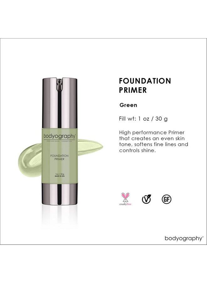 - Foundation Primer (Green): Flawless Anti-Aging Salon Makeup Primer W/Vitamin E, A, Jojoba, Grapeseed Oil | Control Shine | Gluten-Free, Cruelty-Free, 1 Oz.