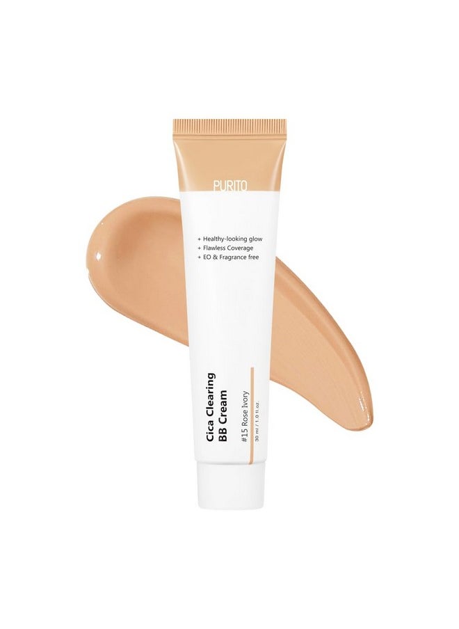 Cica Clearing Bb Cream #15 Rose Ivory 1 Fl.Oz / 30Ml, Vegan Bb Cream, Foundation, Cruelty Free