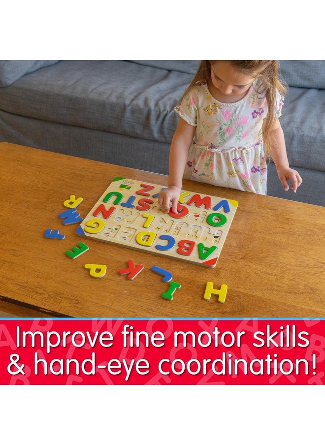 : Lift & Learn Abc Puzzle - Alphabet Puzzles For Toddlers - Preschool Games & Activities For Children Ages 3-6 Years (26 Pieces)