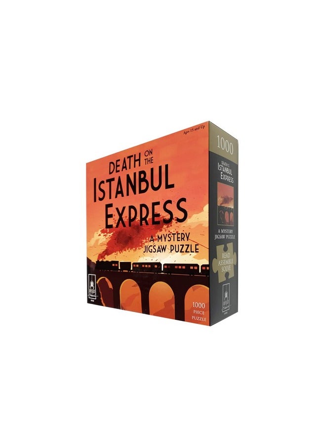 Murder Mystery Party | Classic Mystery Jigsaw Puzzle, Death On The Istanbul Express, 1,000 Piece Jigsaw Puzzle, Orange