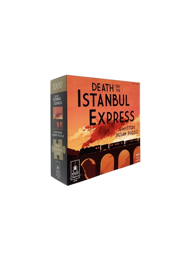 Murder Mystery Party | Classic Mystery Jigsaw Puzzle, Death On The Istanbul Express, 1,000 Piece Jigsaw Puzzle, Orange