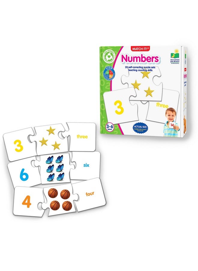 : Match It! - Numbers - Self-Correcting Number & Counting Puzzles, Multicolor (116432)