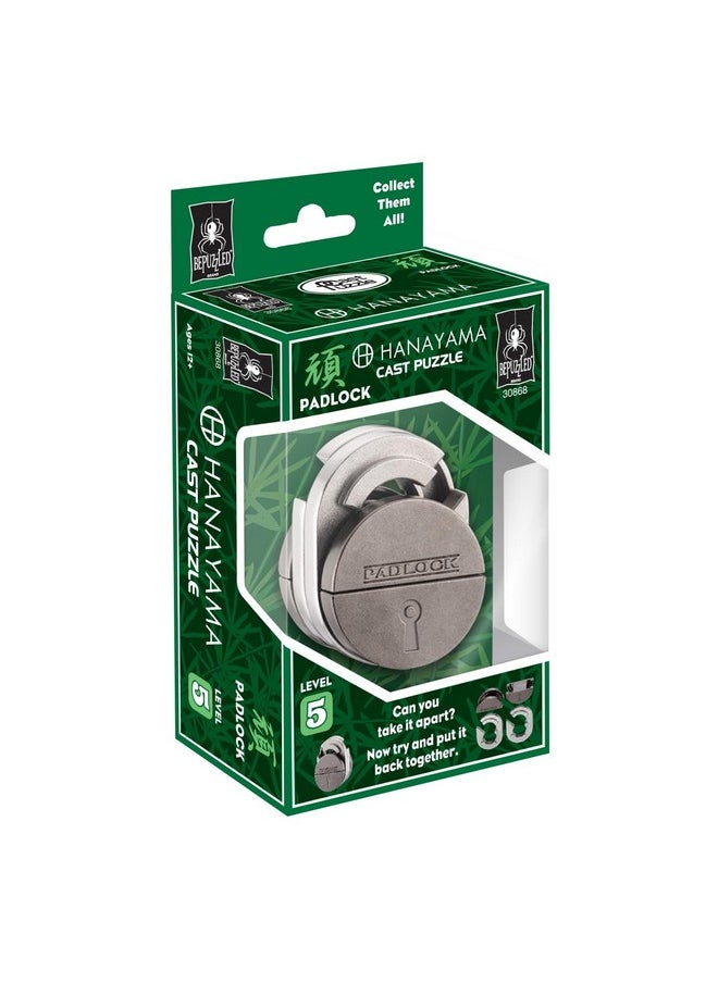 | Padlock Hanayama Metal Brainteaser Puzzle Mensa Rated Level 5, For Ages 12 And Up