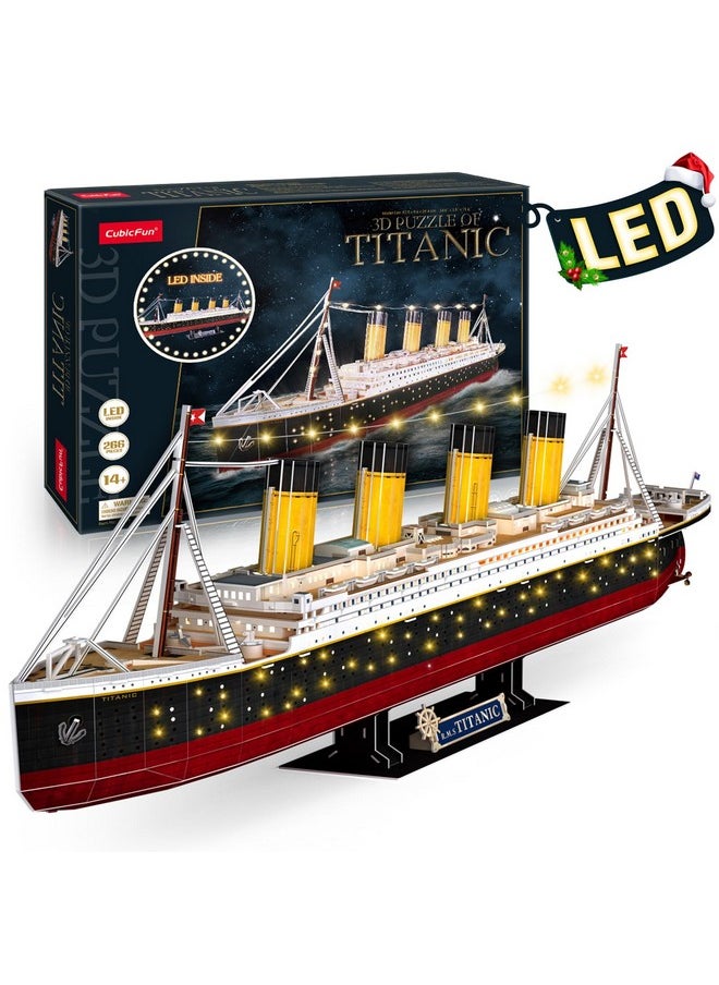 3D Puzzles For Adults - Led Titanic 35'' Large Ship - New Home Desk Decor - House Warming, Wedding, Anniversary, Valentines Day Teacher Gifts For Him Her Stocking Stuffers For Adults