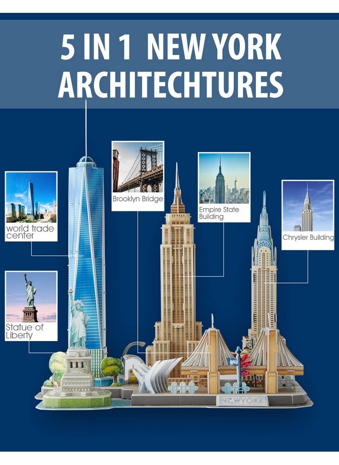 3D Puzzle - Puzzles For Kids Ages 8-10 New York City Stem Projects Arts And Crafts For Kids Ages 8-12 - Toys For Girls 8-10 - 8 Year Old Girl Birthday Gift For Kids 8-12