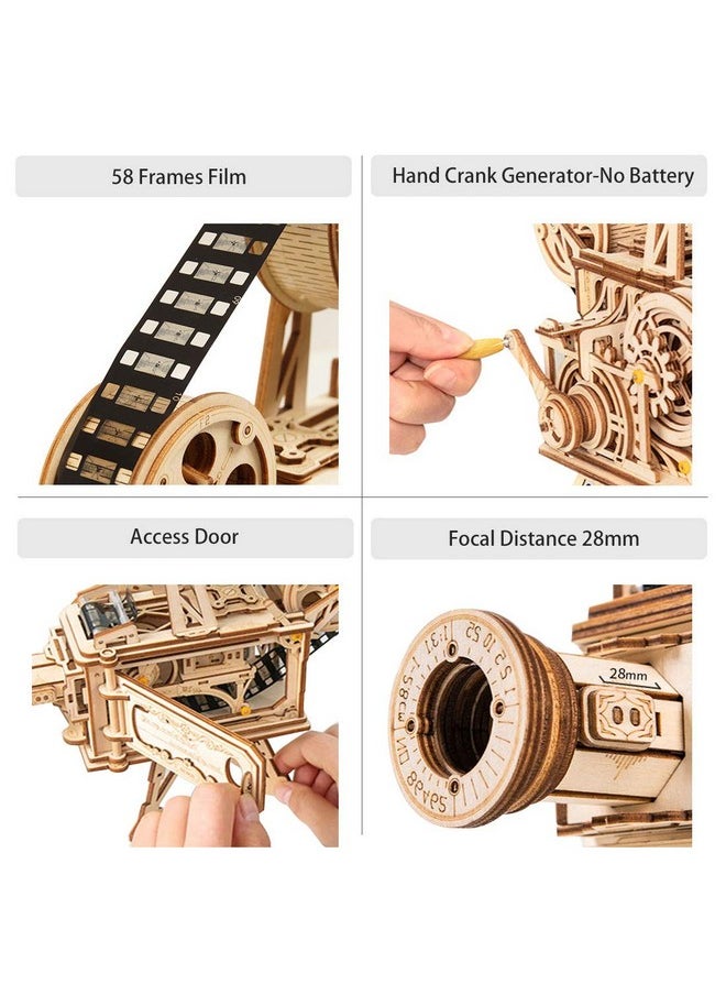 3D Wooden Puzzle For Adults-Vitascope Model Building Kit-Wooden Vintage Projector Craft For Adults