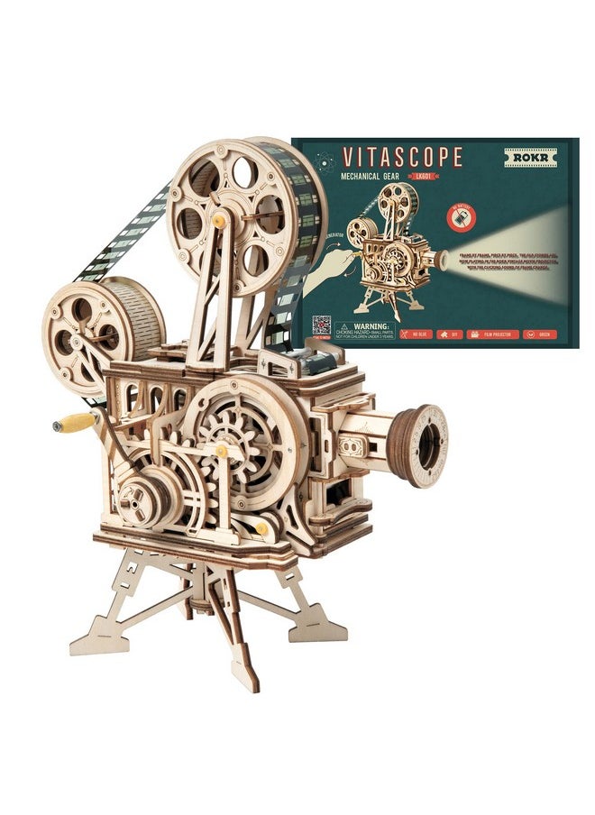 3D Wooden Puzzle For Adults-Vitascope Model Building Kit-Wooden Vintage Projector Craft For Adults