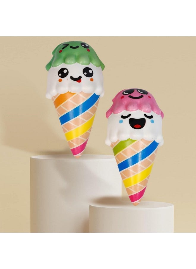 2Pcs Squishies Set Toys Squeeze Ice Cream Kawaii Slow Rising Scented Kid Toys Cute Food Collect Halloween Ideas
