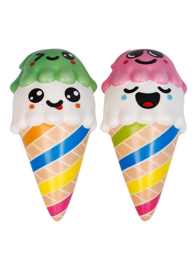 2Pcs Squishies Set Toys Squeeze Ice Cream Kawaii Slow Rising Scented Kid Toys Cute Food Collect Halloween Ideas