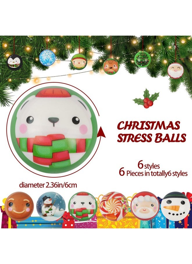 12 Pcs Christmas Squishies Christmas Stress Balls Snowman Santa Kawaii Squishie Christmas Party Favors Stocking Stuffers Goodie Bag Fillers