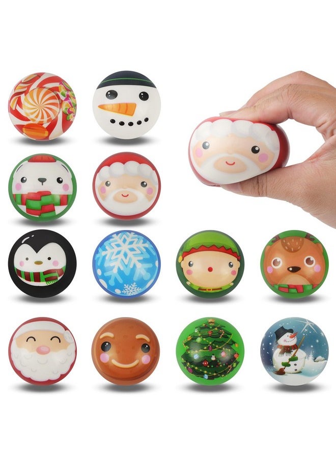12 Pcs Christmas Squishies Christmas Stress Balls Snowman Santa Kawaii Squishie Christmas Party Favors Stocking Stuffers Goodie Bag Fillers