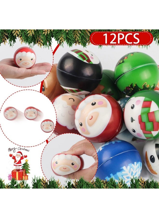 12 Pcs Christmas Squishies Christmas Stress Balls Snowman Santa Kawaii Squishie Christmas Party Favors Stocking Stuffers Goodie Bag Fillers