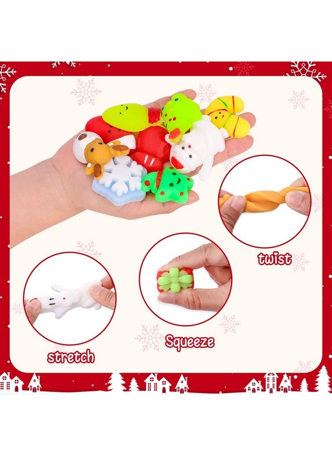 48 Pcs Christmas Squishies Mochi Squishies Toys For Kids Christmas Stocking Stuffers Party Favor Goodie Bag Filler Bulk