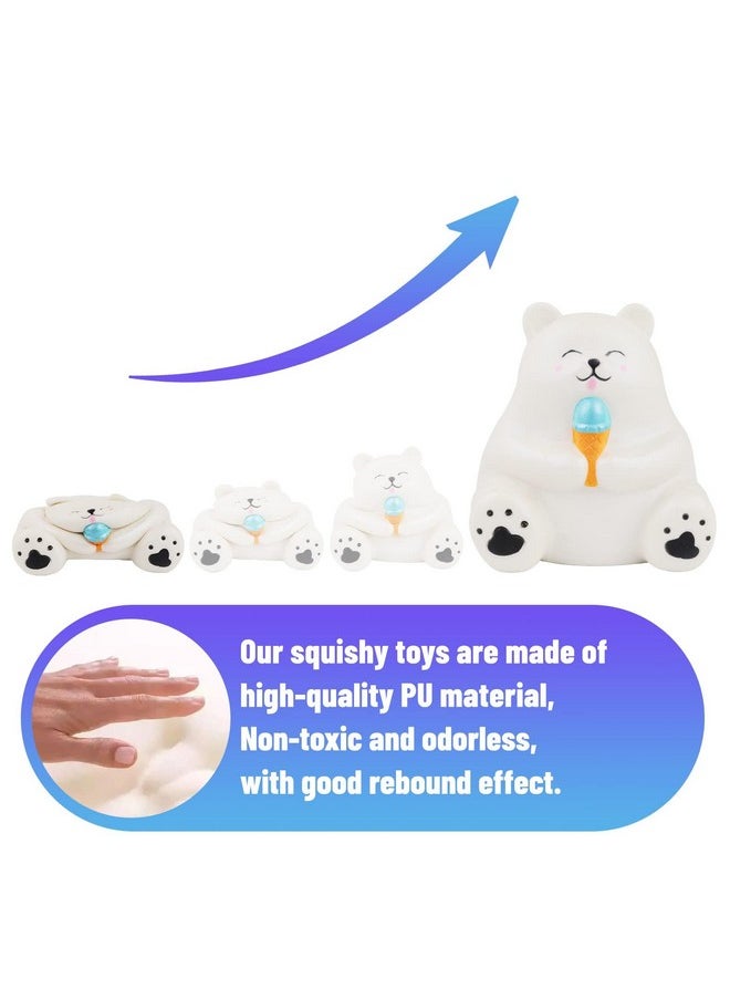 Jumbo Squishys Bear Animal Toys Cute Squishies White Bear Slow Rise Squeeze Animal Toy Sets Relief Stress For Kids Adult Valentines Day Idea