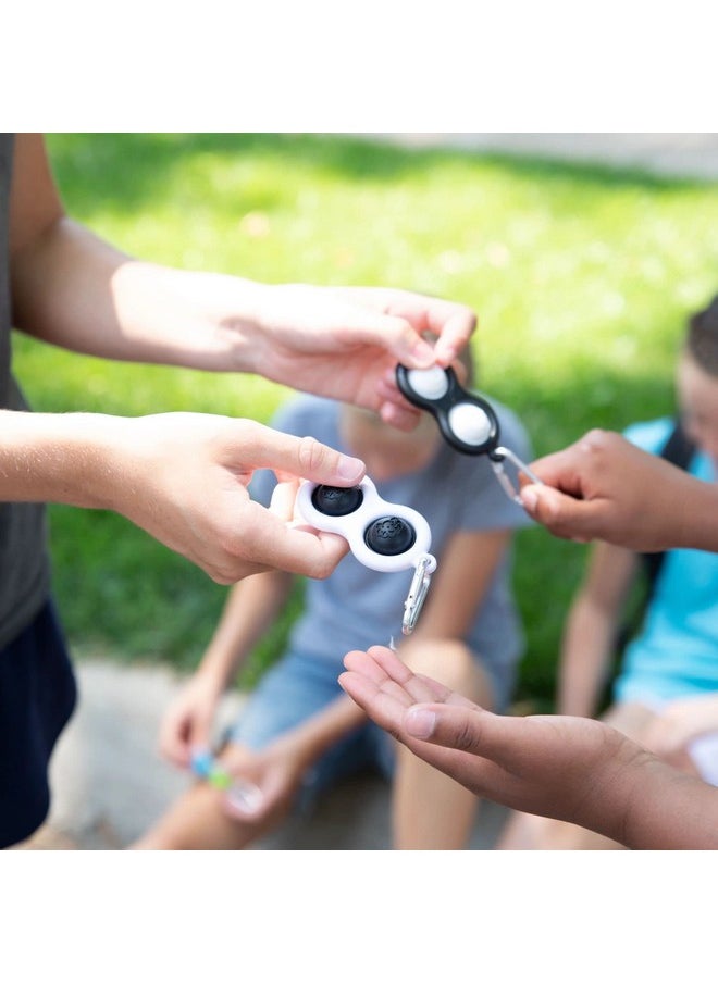 Simpl Dimpl Black & White 2 Pack - Popping Fidget Keychain, Kids & Adults