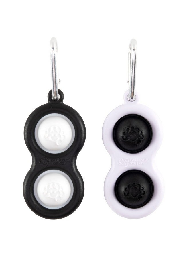 Simpl Dimpl Black & White 2 Pack - Popping Fidget Keychain, Kids & Adults