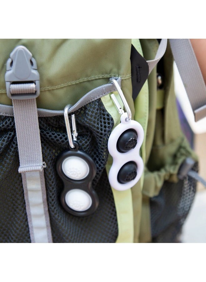 Simpl Dimpl Black & White 2 Pack - Popping Fidget Keychain, Kids & Adults