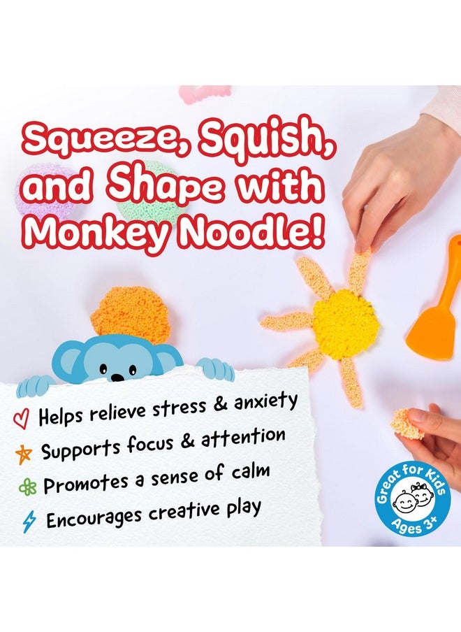 Monkey Foam From The Original Monkey Noodle 5 Giant Blocks, Squishy Sensory Toys For Kids With Unique Needs Fosters Creativity, Fun Play Foam, Great For Classrooms, Home, & Playtime Ages 3+
