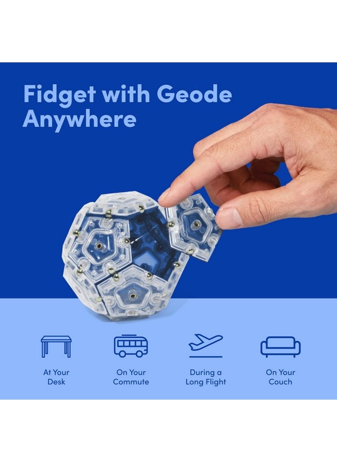 Geode Sphere Magnetic Fidget Toy For Adults & Teens 14+ | Sensory Gadget For Stress Relief And Anxiety, Office Desk Toy Present,, Holiday Stocking Stuffer | Cobalt, 12-Piece Set