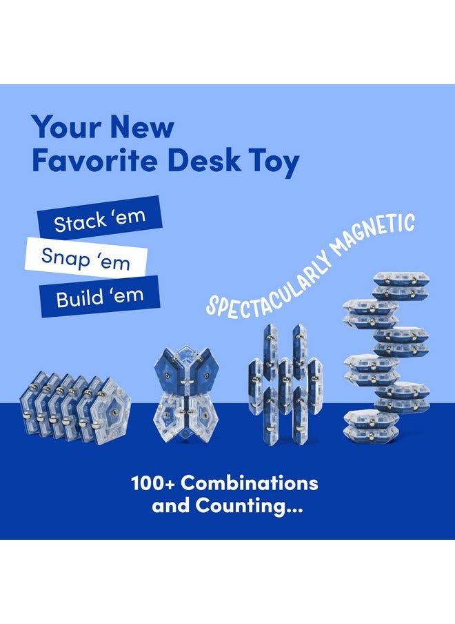 Geode Sphere Magnetic Fidget Toy For Adults & Teens 14+ | Sensory Gadget For Stress Relief And Anxiety, Office Desk Toy Present,, Holiday Stocking Stuffer | Cobalt, 12-Piece Set