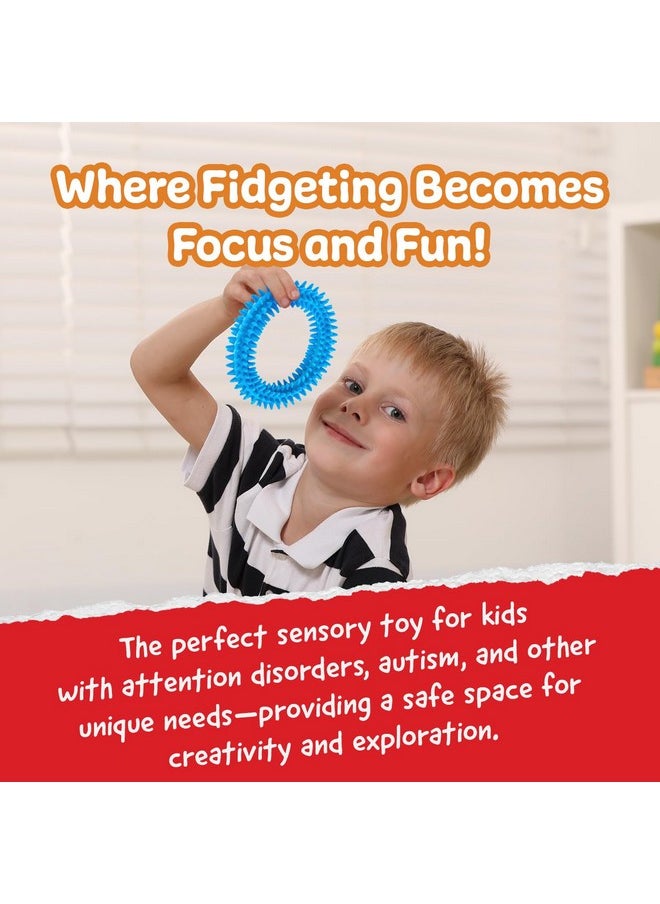 3-Pack Spiky Sensory Rings From The Original Monkey Noodle, Fidget Bracelet For Kids With Unique Needs, Fosters Creativity, Focus And Fun-Great For Classrooms, Home & Playtime Age 3+