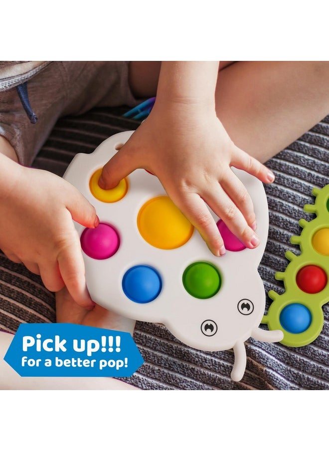 Fidget Popper Sensory Baby Toys For 10+ Months, Montessori Busy Toy For 1 2 3 Year Old Toddlers Push And Popping Bubbles Fine Motor Skill, Travel Toys For Kids Ages 1-3 Stress Relief (2 Pieces)