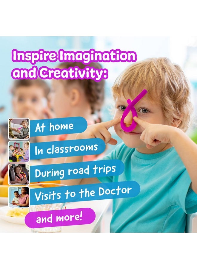 The Original Monkey Noodle Fidget Toy - 5 Pack - Stretchy Sensory Toys For Kids & Toddlers With Unique Needs - Fosters Creativity, Focus, & Fun-Great For Classrooms, Home & Playtime Ages 3+