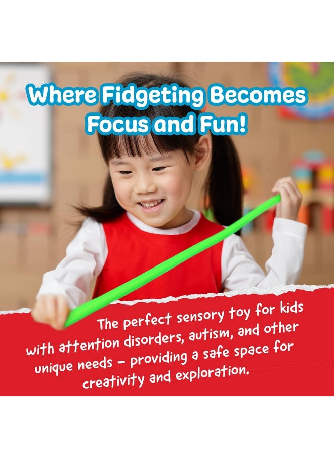 The Original Monkey Noodle Fidget Toy - 5 Pack - Stretchy Sensory Toys For Kids & Toddlers With Unique Needs - Fosters Creativity, Focus, & Fun-Great For Classrooms, Home & Playtime Ages 3+