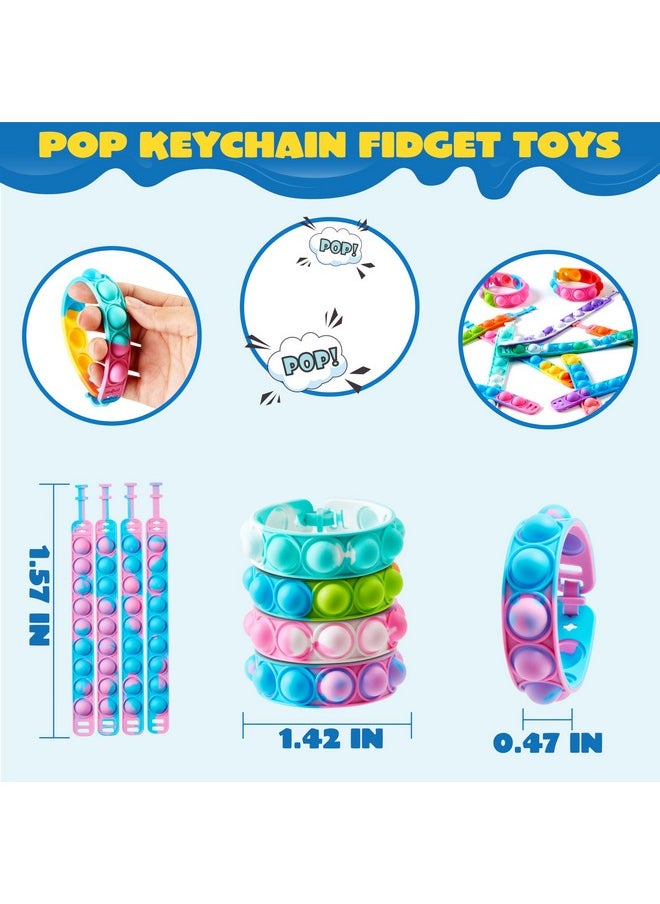 Pop Fidget Toys Pops Bulk 25 Pack Party Favors For Kids 4-8,8-12 Year, Fidget Bracelets Sensory Toys For Classroom Birthday Carnival Prizes Gifts Goodie Bags Stuffers For Kids
