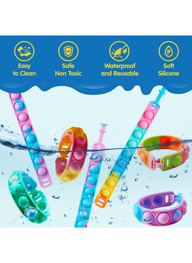 Pop Fidget Toys Pops Bulk 25 Pack Party Favors For Kids 4-8,8-12 Year, Fidget Bracelets Sensory Toys For Classroom Birthday Carnival Prizes Gifts Goodie Bags Stuffers For Kids