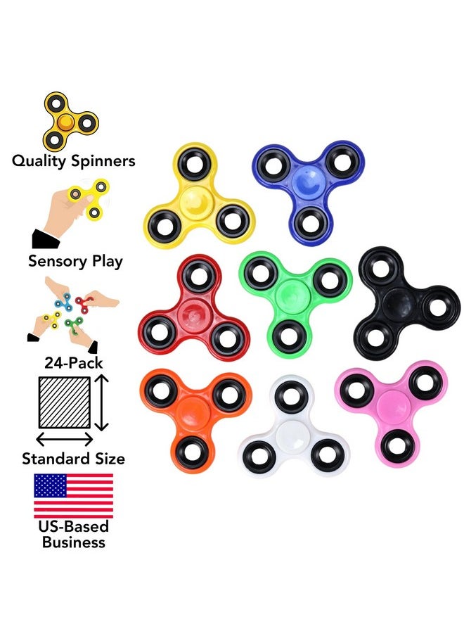 Fidget Spinner Random Color Bulk Assortment Set, 24-Pack