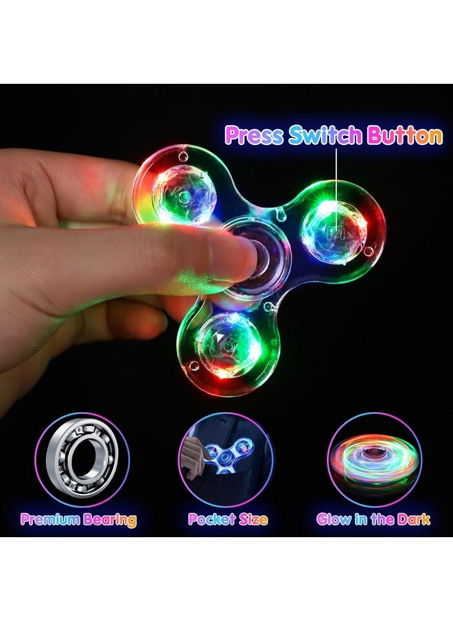 Fidget Spinners 12 Pack, Christmas Party Favors Led Light Up Bulk Fidget Spinners, Christmas Stocking Suffers Goodie Bag Stuffers, Glow In The Dark Party Supplies Birthday Prizes Return Gifts