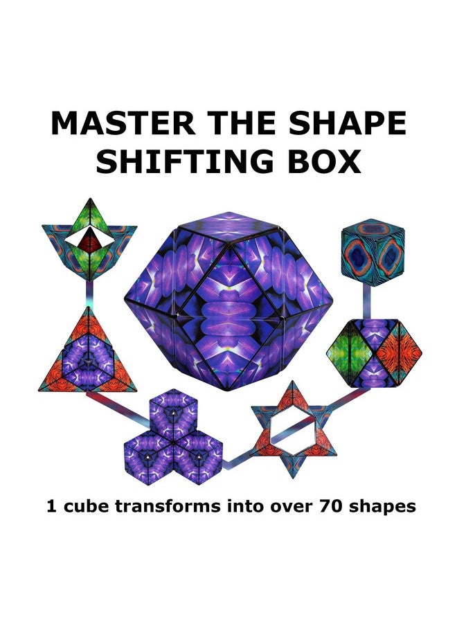 Shape Shifting Box - Award-Winning, Patented Fidget Cube W/ 36 Rare Earth Magnets - Transforms Into Over 70 Shapes, Download Fun In Motion Toys Mobile App (Original Series - Wings)