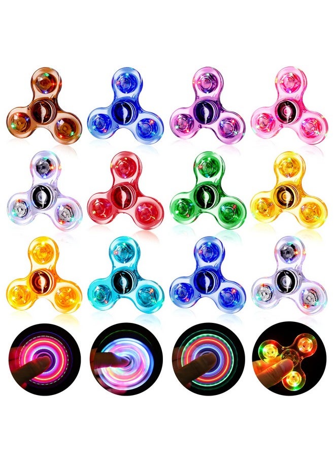 12 Packs Fidget Spinners For Kids Adults, Light Up Party Favors Christmas Stocking Stuffers For Kids 8-12, Adhd Fidget Toys Bulk Glow In The Dark Party Supplies, Fidgets For Classroom Prizes