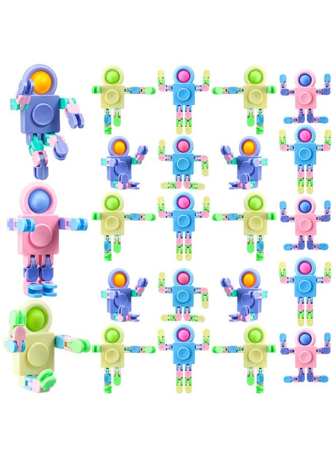 24 Pcs Robot Fidget Spinners Transformable Fingertip Gyro Chain Toy Fidget Sensory Toys Deformable Diy Stress Relief Fidget Toy Adults Piñata Goodie Bag Birthday School Gift