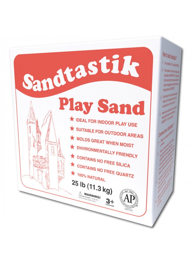 Sandtastik Sparkling White Play Sand, 25 lb (11.3 kg) - Fill Sandboxes, Sand Trays, Sensory Tables, Water Tables! Scoop, Mold & Pour This Premium Non-Toxic Sand