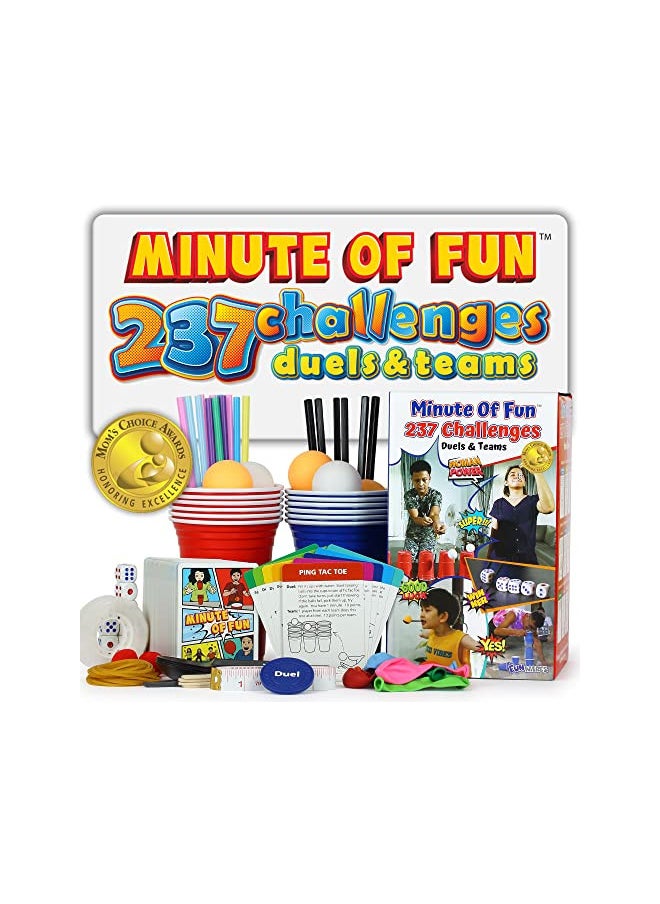 Minute of Fun Party Game - 237 Minute to Win It Challenges for Duels, Teams, Parties, Teens, Family, Friends, Party Games, Kids, Adults, Home, School, Travel 2-12 Players Mom's Choice Awards Winner