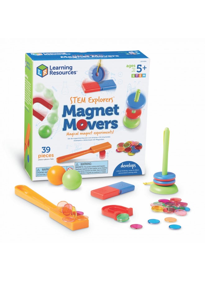 Learning Resources STEM Explorers -Ages 5+,39 Pieces, Magnet Movers, Critical Thinking Skills, STEM Certified Toys, Magnets Kids,Magnet Set,Back to School Gifts,Teacher Supplies