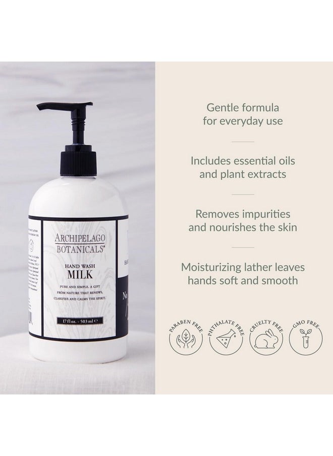 Hand Wash Milk Liquid Hand Soap, Moisturizing Daily Hand Wash With Soap Pump, Kitchen Or Bathroom Hand Soap, 17.0 Fl. Oz.