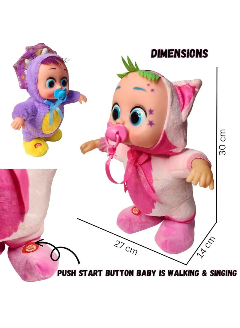 Crying Baby Music Doll Toy Baby Doll Walk, Cry Doll Electric Plush Toy