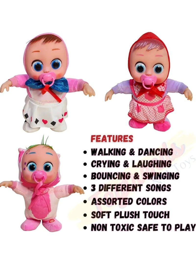 Crying Baby Music Doll Toy Baby Doll Walk, Cry Doll Electric Plush Toy