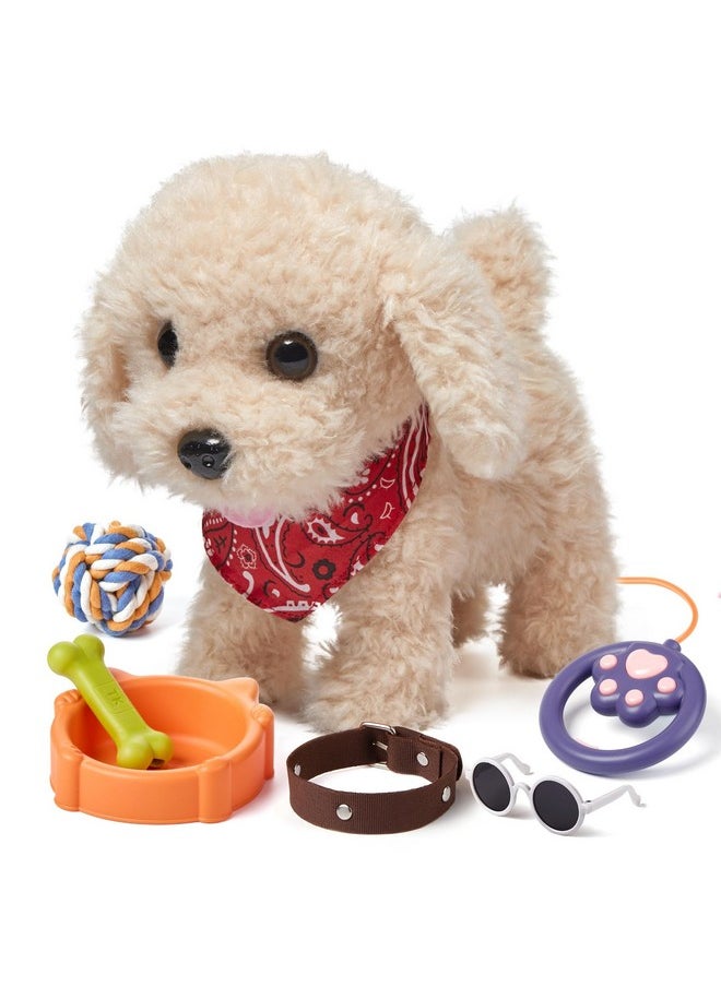 Remote Control Electronic Plush Puppy Dog Toy, Fun Interactive Toys,Walks,Barks,Shake Tail,Dress Up Realistic Stuffed Animal Dog, Gift For Girls Boys Age 3-6 Year Old