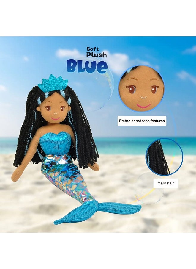 Toys,Aria Mermaid Doll, Soft Plush Mermaid, Blue, 18