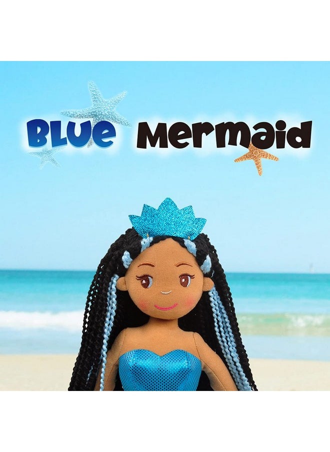 Toys,Aria Mermaid Doll, Soft Plush Mermaid, Blue, 18