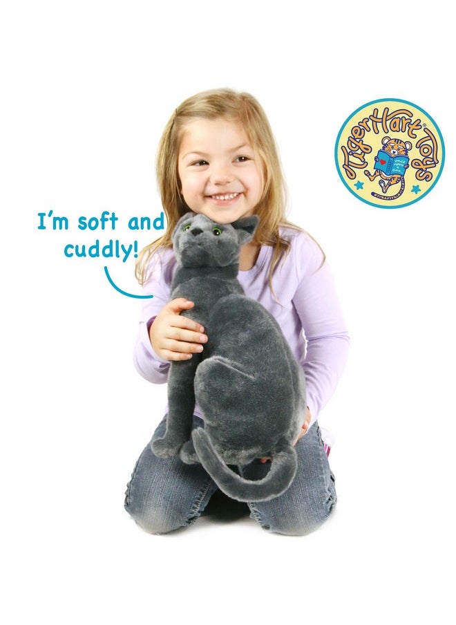 Rae The Russian Blue Cat - 12 Inch Grey Stuffed Animal Plush Gray Cat - By Tigerhart Toys