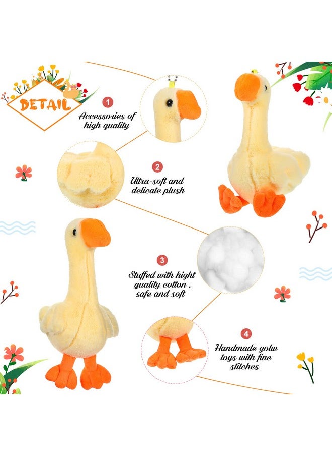6 Pieces Goose Stuffed Animal 6.3 Inch Plush Goose Stuffed Goose White Light Yellow Stuffed Animal Toy Soft Stuffed Doll Birthday Gift For Christmas Party Supplies