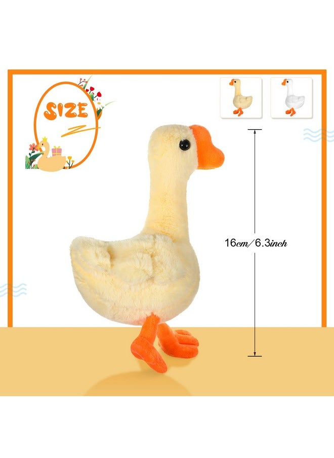 6 Pieces Goose Stuffed Animal 6.3 Inch Plush Goose Stuffed Goose White Light Yellow Stuffed Animal Toy Soft Stuffed Doll Birthday Gift For Christmas Party Supplies