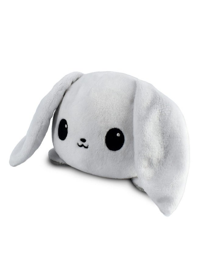 - The Original Reversible Bunny Plushie - White + Gray - Cute Sensory Fidget Stuffed Animals That Show Your Mood