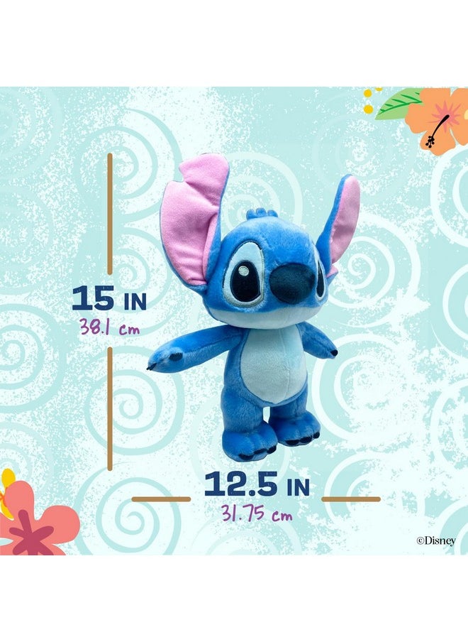 Disney Baby Lilo & Stitch Soft Huggable Stuffed Animal Cute Plush Toy For Toddler Boys And Girls, Gift For Kids, Blue Stitch 15 Inches